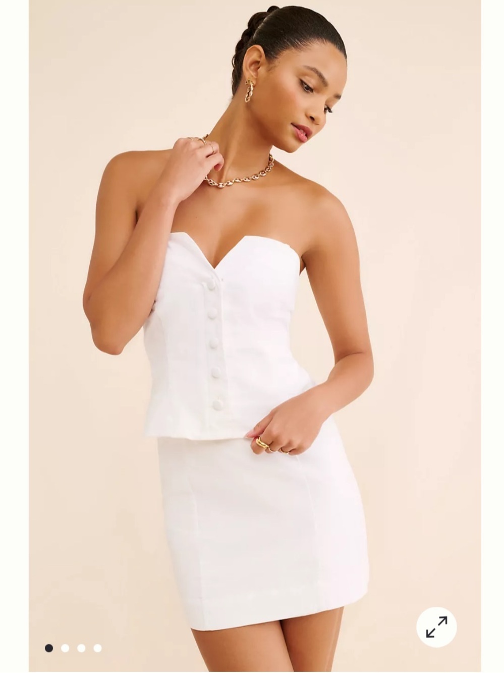 BHLDN Strapless Vest
Mini Dress white cotton fall party formal $200